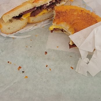 Get Hooked, A Coffee & Bagel Company - My pathetic get hooked bagel sandwich - Coffee & Tea Near Me - Simi Valley, California