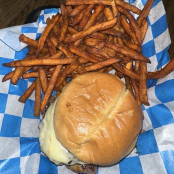 Two Guys Grille - Classic burger w/ sweet potato fries - American Near Me - Morrisville, North Carolina Two Guys Grille - Classic burger w/ sweet potato fries - American Near Me - Morrisville, North Carolina