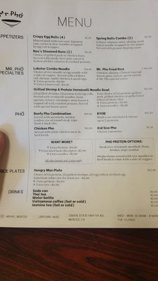 Menu photo 6 Mr Pho Merced, CA