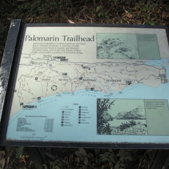 Palomarin Trailhead - map, just FYI, alamere falls trail is off the map - Parks Near Me - Bolinas, California
