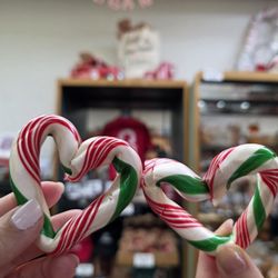 Logan's Candies - We formed our own candy cane hearts!