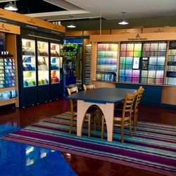 Gray's Paint Stores - The color decision area, with paint chips and tables