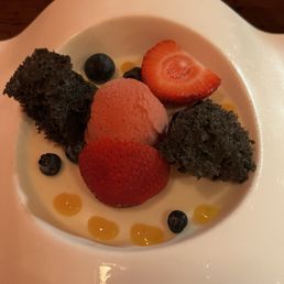 Lychee panna cotta with fruits topping