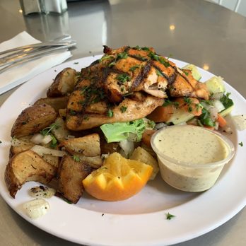 Dr Grubb's - Blackened Salmon with 2 sides baby potatoes & veggies - American Near Me - Claremont, California Dr Grubb's - Blackened Salmon with 2 sides baby potatoes & veggies - American Near Me - Claremont, California