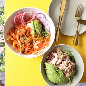 Beautiful Day - Veg Bibimbap and ahi tuna poke bowl (special) - Breakfast & Brunch Near Me - La Quinta, California