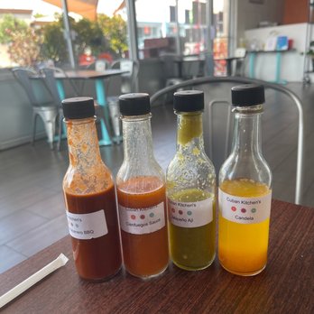 Cuban Kitchen - New sauces from mild to hot available for sale to take home! - Cuban Near Me - San Mateo, California