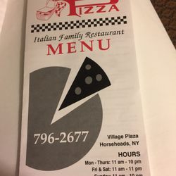 Picnic Pizza - menu not much to look at but the pie is worth the $14