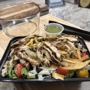 The Painted Burro - Burro Salad with tomatillo vinaigrette and grilled chicken. - Mexican Near Me - Somerville, Massachusetts