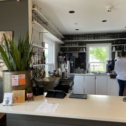 Coffee prep behind the counter