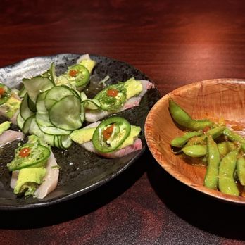 Red Sake - Jalapeño yellowtail + the best edamame ive ever had - Sushi Bars Near Me - Westminster, California Red Sake - Jalapeño yellowtail + the best edamame ive ever had - Sushi Bars Near Me - Westminster, California