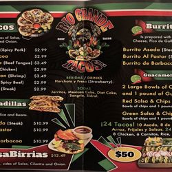 Rio Grande Tacos - Menu