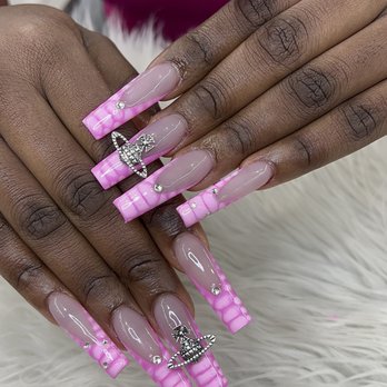 Unique Nails - Long nails design Valentine's. - Waxing Near Me - Sugar Land, Texas Unique Nails - Long nails design Valentine's. - Waxing Near Me - Sugar Land, Texas