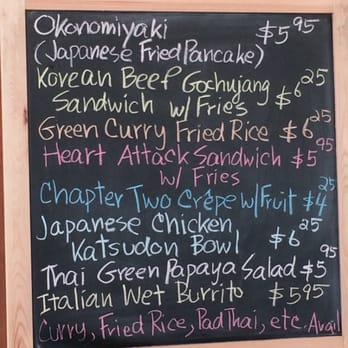 Chapter Two - Menu board today's specials - Thai Near Me - Loma Linda, California