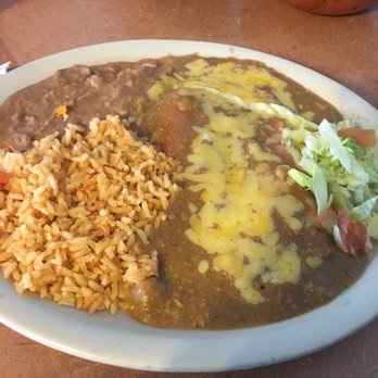 Azucena's Mexican Restaurant - 2 Cheese Enchilada plate with rice and beans - Tex-Mex Near Me - Luling, Texas