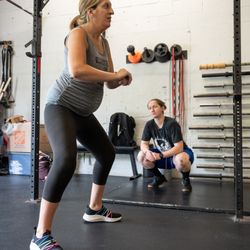 Phoenix Rising Strength & Fitness - Prenatal client safely training for a healthy pregnancy, smoother delivery and faster recovery!