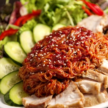 Yeonga - Sliced Steamed Pork With Spicy Noodles - Korean Near Me - Melbourne, VIC Yeonga - Sliced Steamed Pork With Spicy Noodles - Korean Near Me - Melbourne, VIC