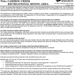 Caribou Creek Recreational Mining Area