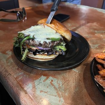 Flaming Grill Cafe - Cheddar Jalapeno Jack Burger! - Burgers Near Me - Sacramento, California