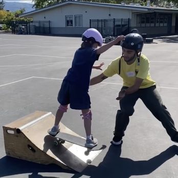 GoGo Skateboarding Lessons - First time down the ramp without holding coach's hand for help! - Skate Parks Near Me - San Jose, California GoGo Skateboarding Lessons - First time down the ramp without holding coach's hand for help! - Skate Parks Near Me - San Jose, California