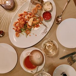 Fried Calamari and Lobster Bisque