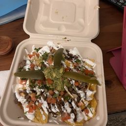 Carne Asada Nachos, no beans