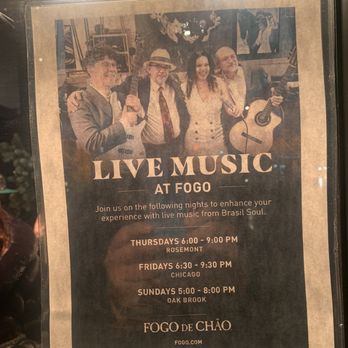 Fogo de Chão - Live Brazilian music. - Brazilian Near Me - Chicago, Illinois
