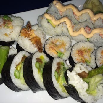 Omi Sushi - Fresh veggie, tuna, shrimp tempura, & avocado, and a spicy California roll - Sushi Bars Near Me - East Lansing, Michigan