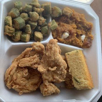 Bishop's Meat and Three - Chicken tenders and 2 sides with jalapeño cornbread - Southern Near Me - Franklin, Tennessee