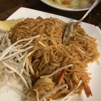 Tracy Thai Restaurant - Pad Thai with prawns after a couple bites $17.95 - Thai Near Me - Tracy, California
