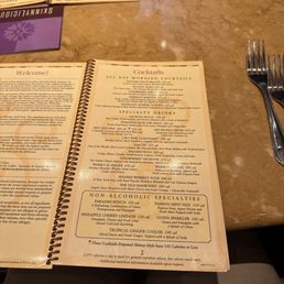 Cocktail menu Cocktail menu