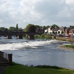 Robert Burns Centre - View of the River Nith and the Dumfries riverwalk from the Centre