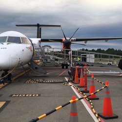 Alaska Airlines - BLI-SEA - for the small planes, you have to go out onto the tarmac to board.