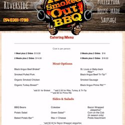 All Smoked Out BBQ - Catering menu