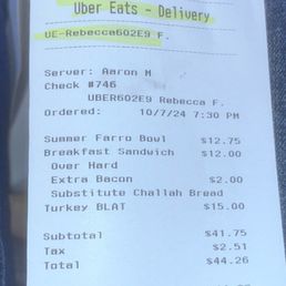 What a waste of $44! MISSING BACON on BOTH sandwiches! What a waste of $44! MISSING BACON on BOTH sandwiches!