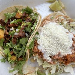 Taqueria El Girasol - El pastor taco & chicken tinga tostada