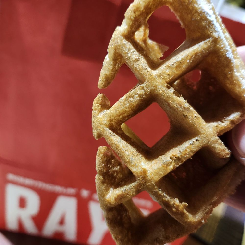 Howlin' Ray's - 1/4th waffle. C'mon guys, could you eat least fill the waffle iron properly with batter? Still crisp and tastes wonderful! - Southern Near Me - Pasadena, California