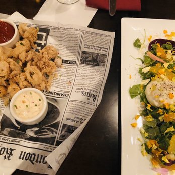 Mullins Steakhouse - Calamari and burrata salad - Bars Near Me - Half Moon Bay, California Mullins Steakhouse - Calamari and burrata salad - Bars Near Me - Half Moon Bay, California