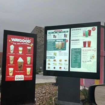 Waygood Coffee - a menu on a billboard - Coffee & Tea Near Me - Pearland, Texas Waygood Coffee - a menu on a billboard - Coffee & Tea Near Me - Pearland, Texas