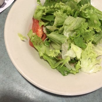Dino's Diner - The salad that comes with the meal was pretty sad. 1 sliver of tomato and a slice of cucumber (very thin). - American Near Me - Cameron, Missouri Dino's Diner - The salad that comes with the meal was pretty sad. 1 sliver of tomato and a slice of cucumber (very thin). - American Near Me - Cameron, Missouri