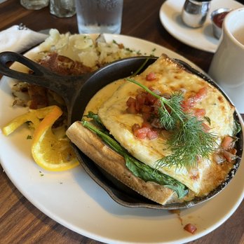 Plums Cafe - Shirred Eggs--one of the best dishes I've had here - Breakfast & Brunch Near Me - Costa Mesa, California
