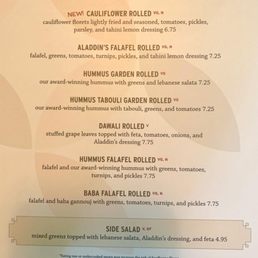 Vegetarian rolled pita options
