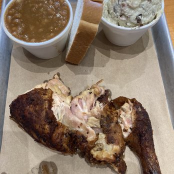 2 Guys 1 Pit BBQ And Catering - Chicken combo (1/4 chick with beans and loaded potato salad) - Barbeque Near Me - Tomball, Texas 2 Guys 1 Pit BBQ And Catering - Chicken combo (1/4 chick with beans and loaded potato salad) - Barbeque Near Me - Tomball, Texas