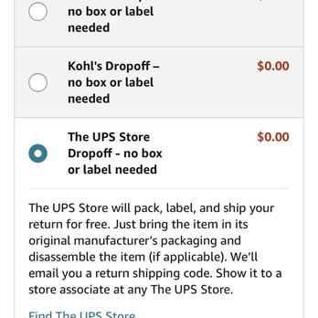 The UPS Store - As stated above "UPS store will pack, label and ship." Ask Amazon to change this if you think you're right. - Printing Services Near Me - West Covina, California The UPS Store - As stated above "UPS store will pack, label and ship." Ask Amazon to change this if you think you're right. - Printing Services Near Me - West Covina, California
