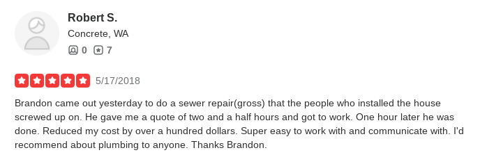 Slide of Brandons Family Plumbing & Backflow Services