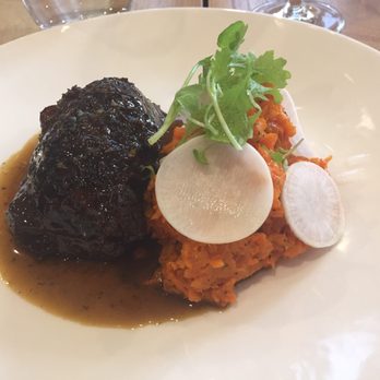 Pure South - Beef cheeks with puréed carrots - Modern Australian Near Me - Melbourne, VIC Pure South - Beef cheeks with puréed carrots - Modern Australian Near Me - Melbourne, VIC