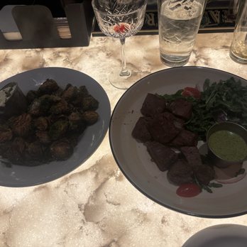 Hunters Chophouse - Brussel sprouts and Bison tips - Steakhouses Near Me - Estes Park, Colorado
