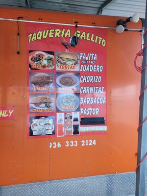 Menu photo 2 Taqueria Gallito Montgomery, TX