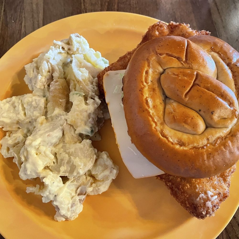 Schnitzel Sandwich with Traditional Potato Salad