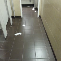 Gross...blood on toilet paper on floor too Gross...blood on toilet paper on floor too