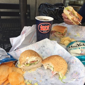 Jersey Mike's Subs - Italian in the right and turkey in the left. $18 for this meal. - Delis Near Me - Los Angeles, California